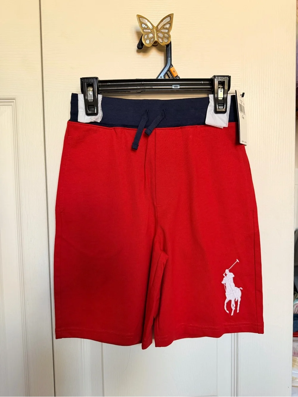 Polo by Ralph Lauren Red Boys Cotton Drawstring Shorts